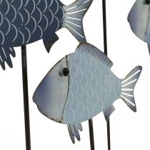 Fiskstim deco metallfisk på träbotten 32×7×30cm