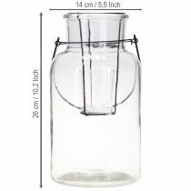 Artikel Flaskdekoration lykta glas metall klarsvart Ø13cm