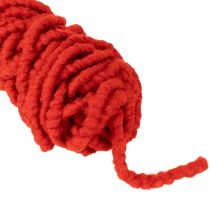 Artikel Fluffig Mirabell-ullsnöre med jute, röd, 25m