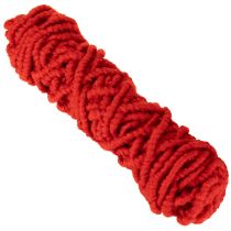 Artikel Fluffig Mirabell-ullsnöre med jute, röd, 25m