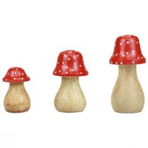 Flugsvamp dekorativa svampar träsvamp höstdekoration H6/8/10cm set om 3