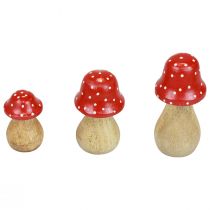 Flugsvamp dekorativa svampar träsvamp höstdekoration H6/8/10cm set om 3