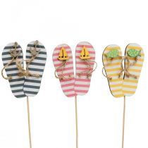 Flip flops trädgårdspålar trä maritim dekoration 31cm 12st