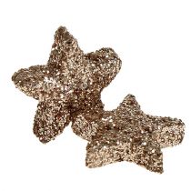 Artikel Glitterstjärnor 2,5cm champagne 96st