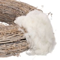 Artikel Lös fårull, naturlig ull, vitmelerad, mångsidig, 250 g