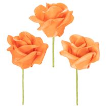 Artikel Konstgjord orange ros, 5 cm blomning, enkel, 100 stycken