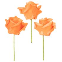 Artikel Konstgjord orange ros, 5 cm blomning, enkel, 100 stycken