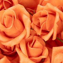 Artikel Konstgjord orange ros, 5 cm blomning, enkel, 100 stycken