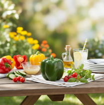 Artikel Deco peppar grön mat dummy grönsak H10cm