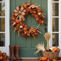 Artikel Boho metalldekorationsring, silver, Ø28 cm med naturlig raffia, set om 4 - hängande dekoration, väggdekoration