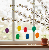 Artikel Påskäggsdekorationer för vårdekoration, hem eller trädgård. Färgglada dekorativa föremål, 6 cm, 24 stycken.