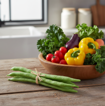 Artikel Dekorativa bönor, konstgjorda grönsaker, gröna, äkta touch, 17 cm, 6 bitar