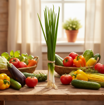 Artikel Konstgjorda vårlökar dekorativa grönsaker L30cm 4 st