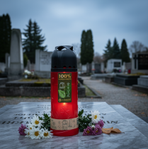 Artikel Gravljus rött vegetabiliskt olja ICP-ljus för minne H24cm