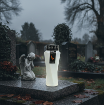 Artikel Grav lätt plast tvinnad vit Ø11cm H25cm