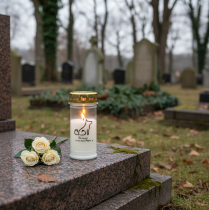 Artikel Gravljus hundgravsljus för djur vit Ø7cm H16,5cm