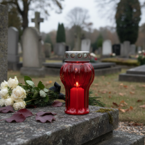 Artikel Gravljus röda sorgeljus minnesljus Ø10cm H18cm 4 st