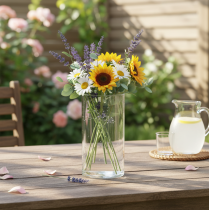 Artikel Hög glasvas, enkel glascylinder som blomvas eller dekorativt glas, 20 cm