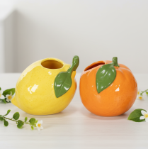 Artikel Citrusvas, apelsin och citron, som en extravagant heminredningsaccessoar, sommardekoration, 10 cm, 2 stycken