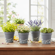 Artikel Blomkruka med blommönster för modern heminredning och sommarbalkongdekoration, 13 cm, 4 delar