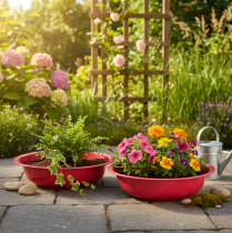 Artikel Rund kruka för snygg inomhusdekoration eller trädgård, 29 cm, 2 stycken