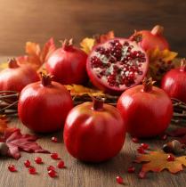 Artikel Granatäpple dekorativ frukt konstgjord röd fönsterdekoration 10,5cm