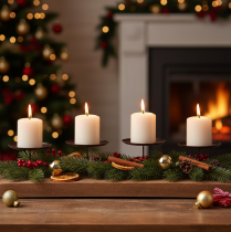 Artikel Ljushållare brun Ø8cm 4 st