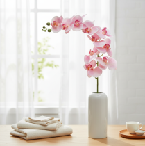 Artikel Orkidé Phalaenopsis konstgjord 9 blommor rosa vit 96cm