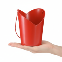 Artikel Metallplanter med hjärtdekoration och handtag Röd Ø12cm H15/9cm