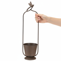 Artikel Vintage kruka med spaljé, trollsländedesign, metall, Ø16/H62cm