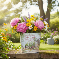Artikel Metallplanter Fresh Garden Colorful Vintage H18cm