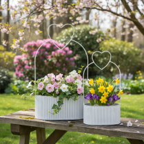 Artikel Dekorativ oval metallskål med hjärta, vit, 20/16 cm, set om 2