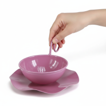 Artikel Dekorativ metallkopp med fat, rosa, H8cm Ø11,5cm, 2 st