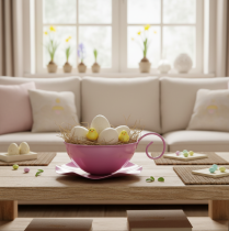 Artikel Metallmugg Ø16cm H9cm Dekorativ mugg med fat Rosa 2st