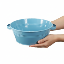 Artikel Rund skål med handtag, dekorativ skål, blomskål, blå, Ø33,5 cm