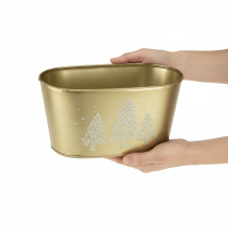 Artikel Dekorativ oval skål, julgransformad kruka, guld, 24×13×12,5 cm