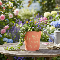 Artikel Blomkruka Aprikosfärgad metall Ø11,5cm H11,5cm