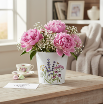 Artikel Blomkruka, metallplåt, planteringslåda Ø15cm H14cm