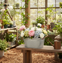 Artikel Blomskål med handtag, dekorativ skål, metall, 17,5×12×9 cm