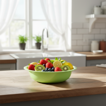 Artikel Dekorativ skål metall emalj look skål grön lime 25cm