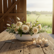 Artikel Metallskål, vit emalj, Ø29 cm, H7,5 cm