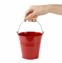 Artikel Dekorativ metallhink/planter, röd, Ø22cm, H21,5cm, 6L