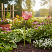 Artikel Glastulpanträdgårdsstång - Vacker dekoration för trädgård och balkong, 94 cm