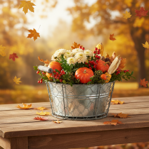 Artikel Växtkorg med insats, trådkorg, kruka, vårsilver, vitkalkad, shabby chic, Ø22cm H17,5cm