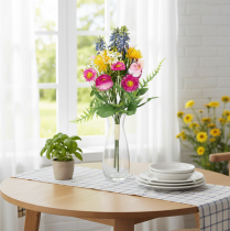 Artikel Konstgjord blombukett, vårdekoration för vardagsrum och kontor, 37 cm