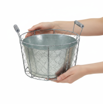 Artikel Trådkorgskruka för plantering, vårkorg, metall, Ø26cm