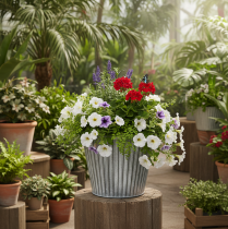 Artikel Blomkruka, dekorativ kruka med handtag, metallkruka för plantering Ø25,5 cm