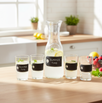 Artikel Glaskanna H27cm med 4 glas H11cm