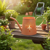 Artikel Dekorativa vattenkannor i metall, orange maskrosdesign, värmeljushållare, 12 cm, 2 stycken