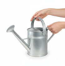 Artikel Dekorativ vattenkanna, retrodesign, metall, silver, 42x15,5x27cm, vintage balkongdekoration, blomkruka